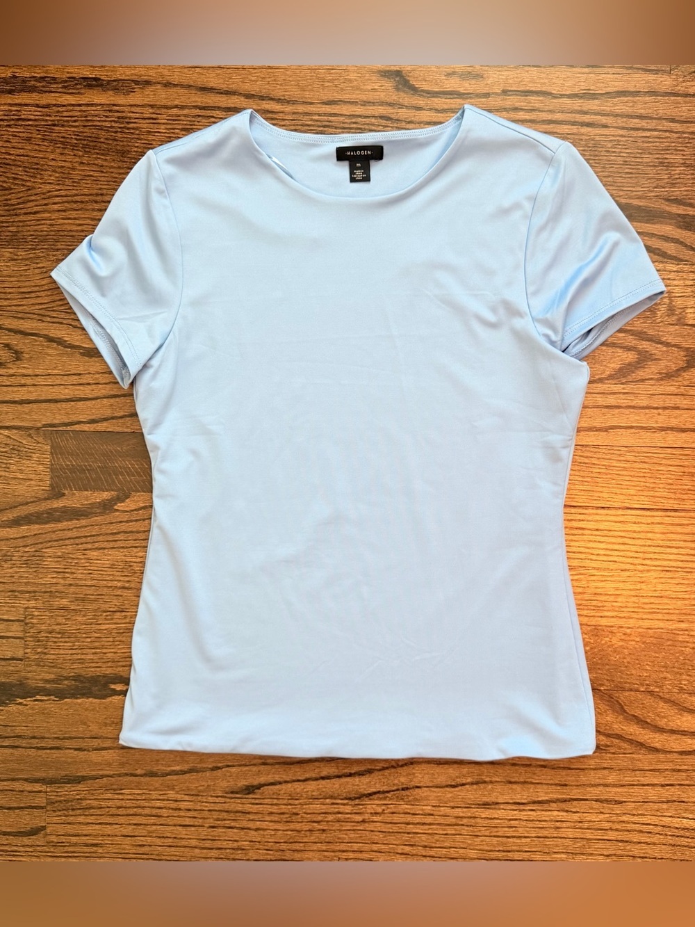 NWT Halogen Light Blue Short Sleeve Crewneck Top - size medium